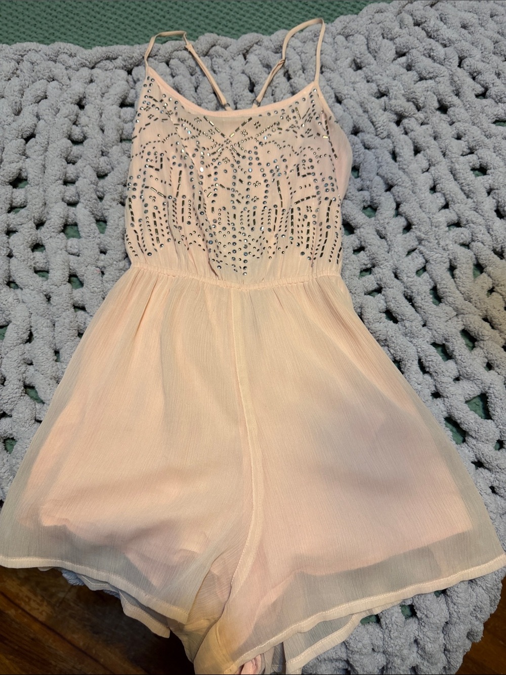 Hollister romper in Blush Pink with Embellishments